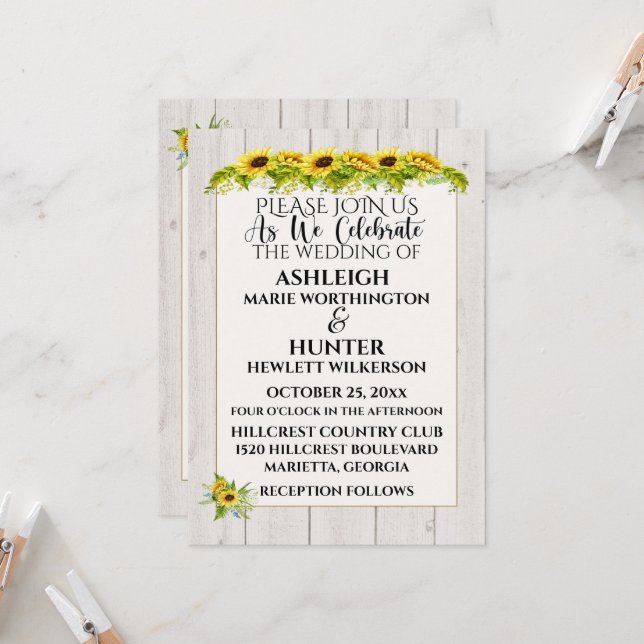 Une journée charmante pour un mariage - Invitation (Devant/Arrière en situation)