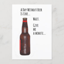 Une journée sans bière Carte drôle