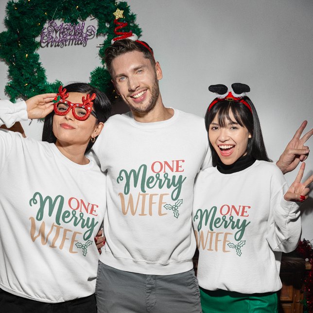 Une joyeuse épouse sweatshirt de Noël (One merry wife christmas sweatshirt
)