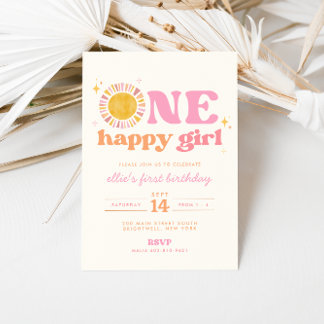 Une joyeuse fille Boho dim première invitation ann