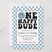 Une joyeuse invitation d'anniversaire en bleu