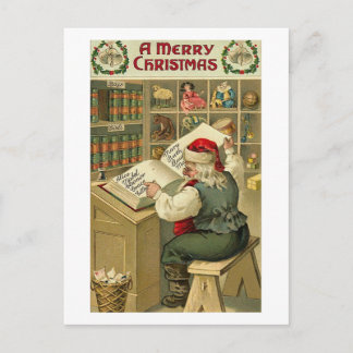 Une joyeuse Père Noël de Noël dans la carte d'atel