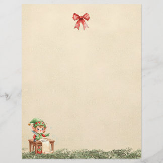 Une lettre de l'elfe de Noël (feuille simple)