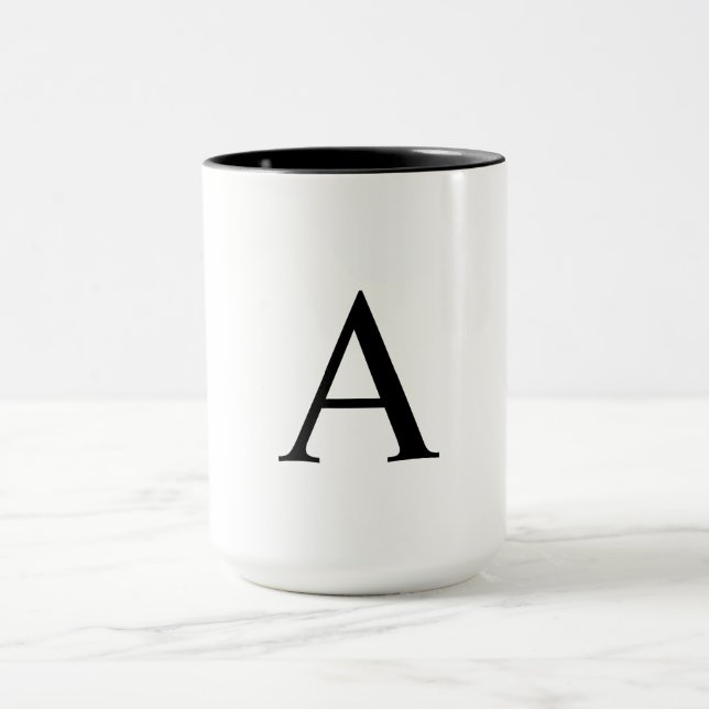 Une lettre Monogramme Mug personnalisée (Centre)