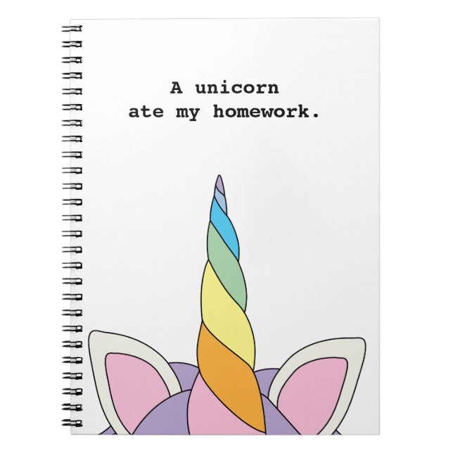 Une licorne a mangé mon carnet drôle de travail (Devant)