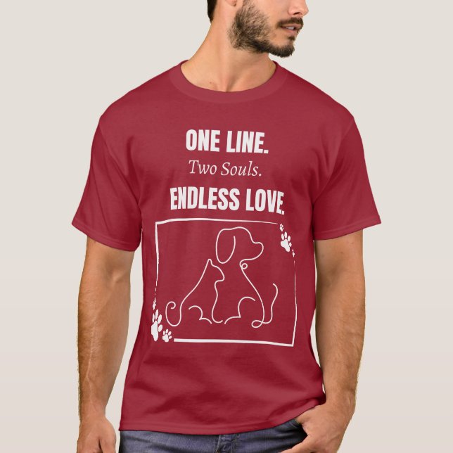 Une ligne deux âmes amour infini - T-Shirt (Devant)