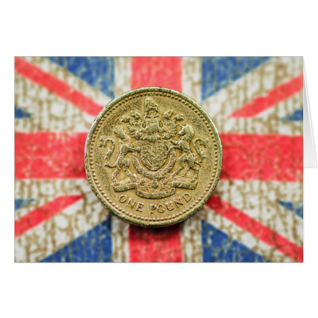 Une livre sur la toile britannique de drapeau (Devant horizontal)