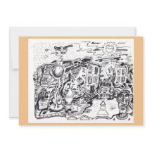 Une marche de nuit à la maison Flat Card