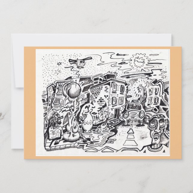 Une marche de nuit à la maison Flat Card (Devant)