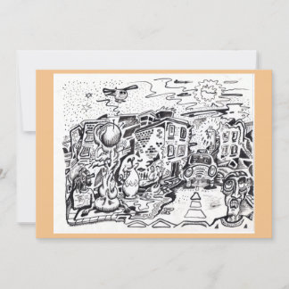 Une marche de nuit à la maison Flat Card