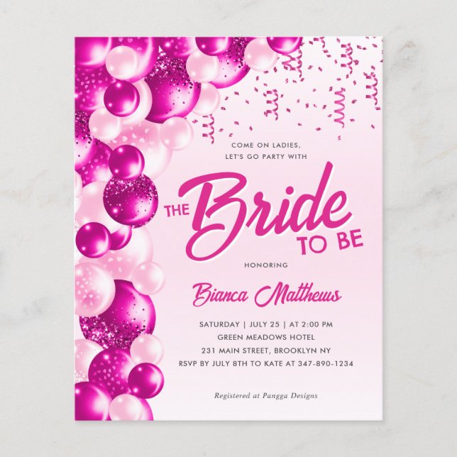 Une mariée à ballons roses chaudes pour être Fête  (Devant)