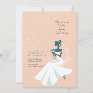 Une mariée assise Invitation d'une douche afro-amé