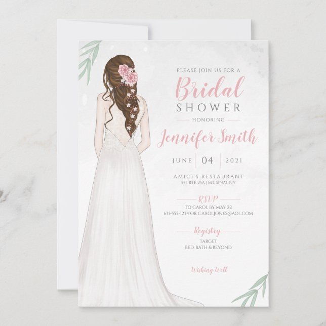 Une mariée de Brunette en robe Invitation à la dou (Devant)
