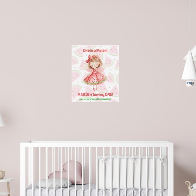 Une Melon Anniversaire Affiche | Fée Pastèque  (Pépinière 2)