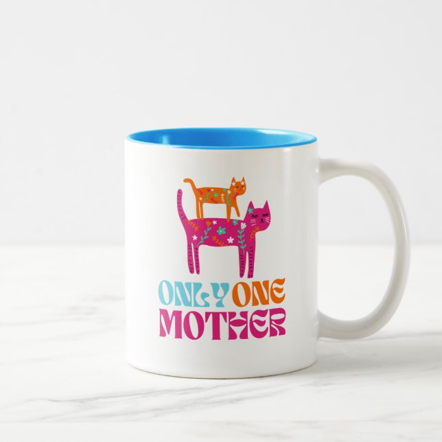 Une Mère Colorée Chat Mug (Droit)