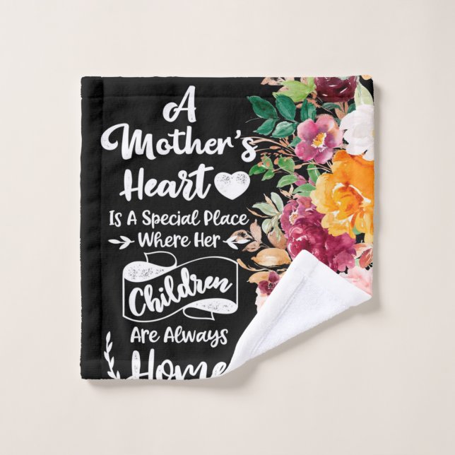 Une mère est comme un cadeau de fleurs, cadeau de  (Gant de toilette)