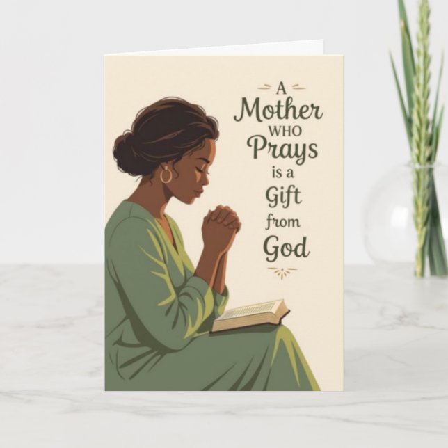 Une Mère Qui Prie Carte de Fête des Mères (Devant)