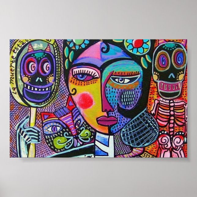 Une Mexicaine Miroir Skeleton Poster (Devant)