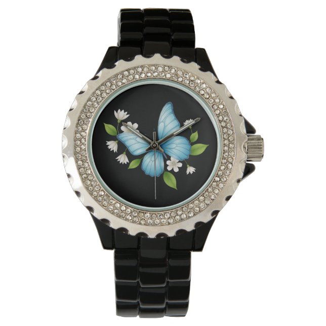 Une montre eWatch papillon bleu (devant)