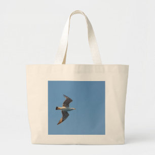 Une mouette en vol sur le tote bag
