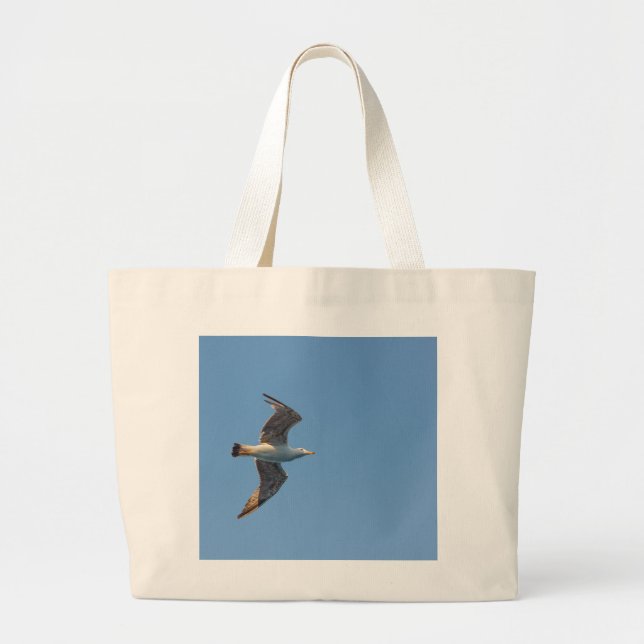 Une mouette en vol sur le tote bag (Devant)