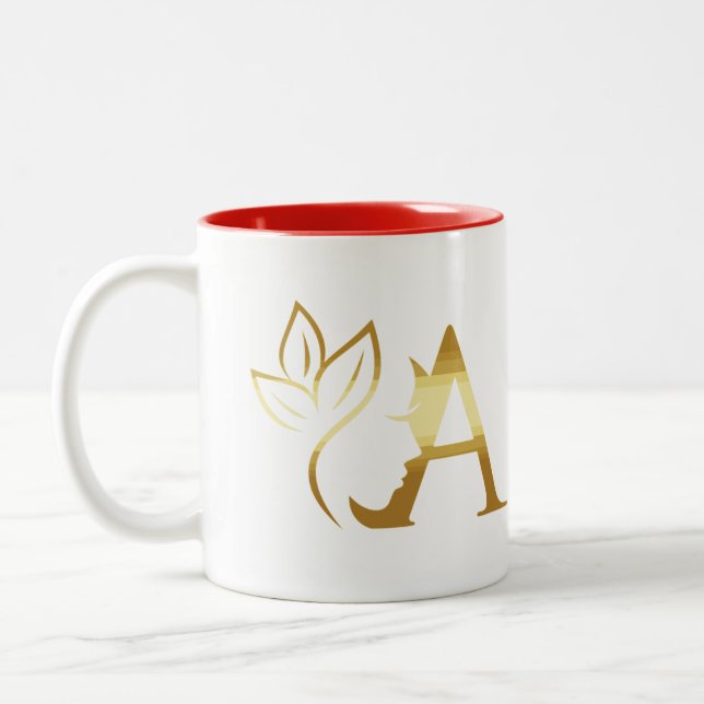 Une Mug Personnalisée Initiale "A" Monographiée (Gauche)