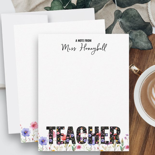 Une note de la part du professeur Cartes de vœux P (A note from Teacher personalized note cards from my Teacher Gifts Collection)