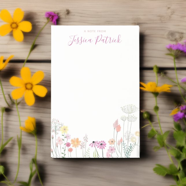 Une note de Post-it de fleurs sauvages personnalis (Personalized Wildflowers Post It Notes 🌺🌼)