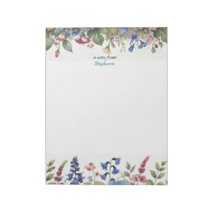 Une note du bloc-notes floral personnalisé