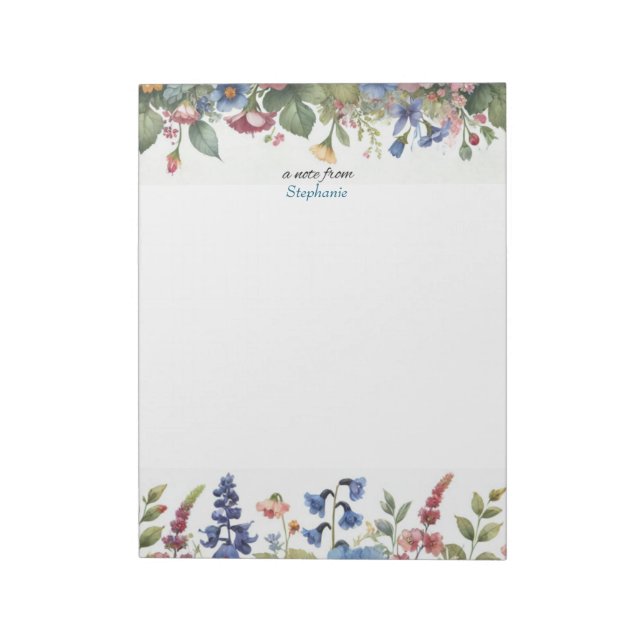 Une note du bloc-notes floral personnalisé (Tourné)