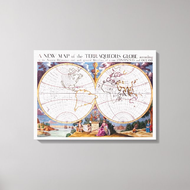 Une Nouvelle Carte De La Toile Enveloppée Terraque (Recto)