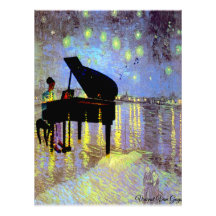 Une nuit étoilée à Rhome (Modifié) Van Gogh/ Photo