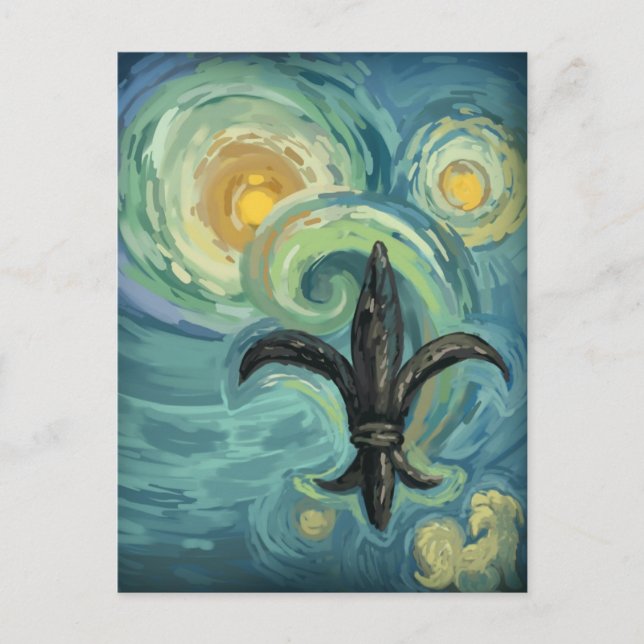 Une nuit étoilée avec des cartes postales pour chi (Devant)