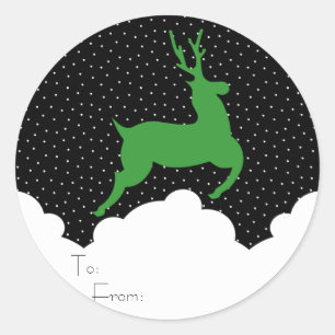 Une nuit étoilée avec étiquette cadeau Reindeer pe