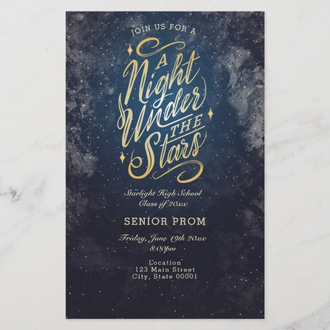 Une nuit sous les étoiles Événement Flyer Invitati (Devant)