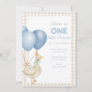Une oie bête 1er Invitation anniversaire
