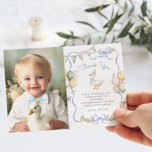 Une oie sotte Carte de remerciements photo d'anniv (Créateur téléchargé)