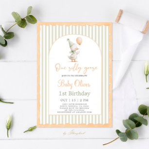 Une oie sotte Sage 1er Invitation anniversaire