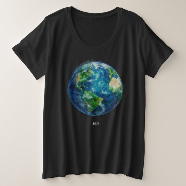 Une peinture de la terre dans un T-Shirt spatial (Design devant)