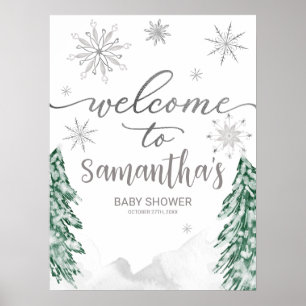 Une petite Affiche de bienvenue de Baby shower Sno