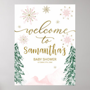 Une petite Affiche de bienvenue de Baby shower Sno