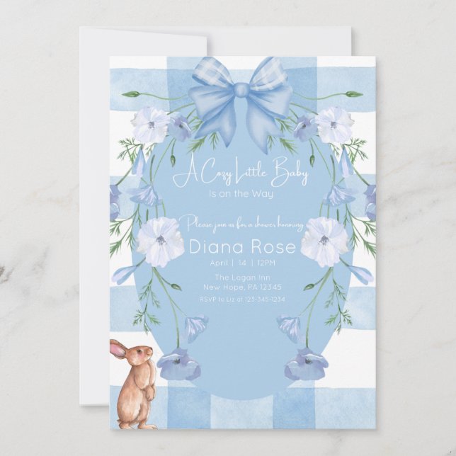 Une petite baby cozy arrive Invitation pour la dou (Devant)