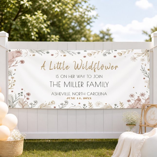 Une petite bannière florale bohème de petite fleur (A Little Wildflower Boho Floral Banner)