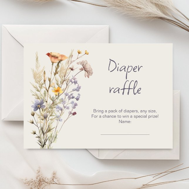 Une petite carte baby shower fille fleur sauvage (Little wildflower baby shower invitation rustic boho watercolor botanical meadow, baby in bloom)