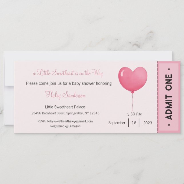 Une petite chérie est sur la voie Invitation (Devant)