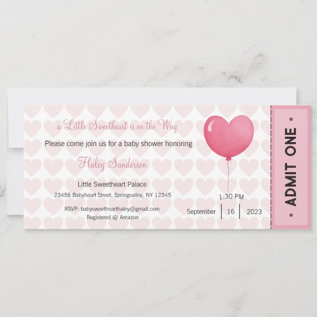 Une petite chérie est sur la voie Invitation (Devant)