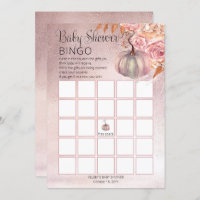 Une petite citrouille fleurit Carte de Bingo Bébé 