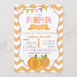 Une Petite Citrouille Invitation Baby shower fille