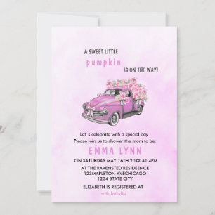 Une Petite Citrouille Invitation Baby shower fille