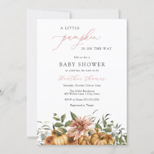 Une petite Citrouille Invitation Baby shower fille